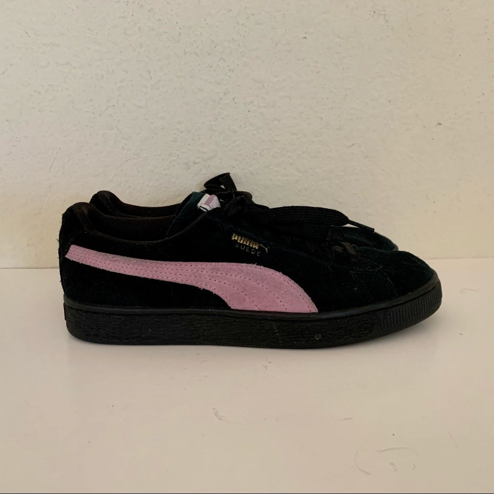 Puma Women’s Suede Classic Black/Pink Sz 8 Sneaker